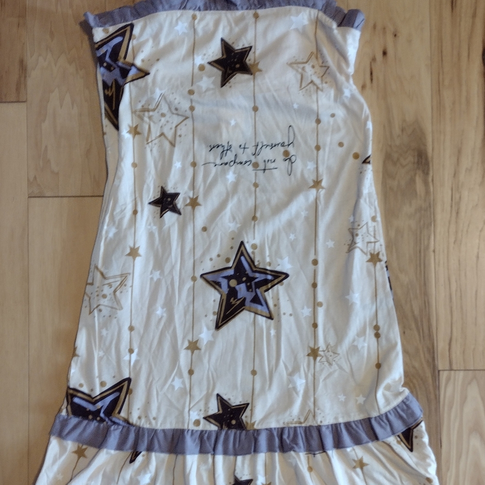 Purple and Cream Strapless Sundress
